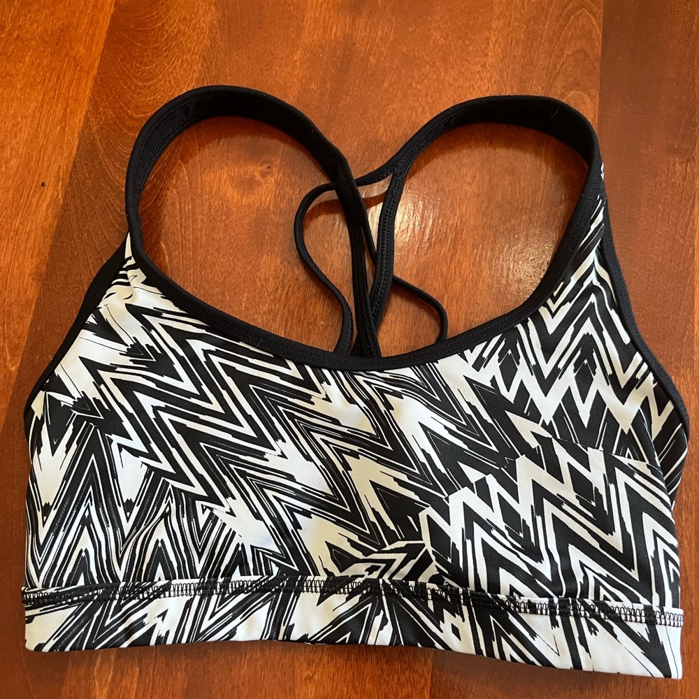 EXP Core Performance Black and White  Sports Bra-Small